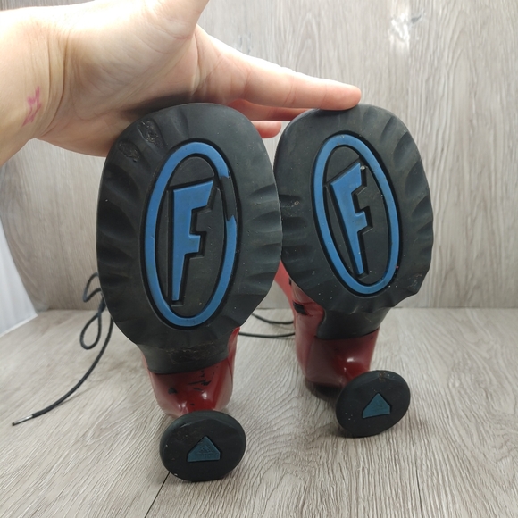 John Fluevog Red Lace Up Boots - Picture 9 of 10